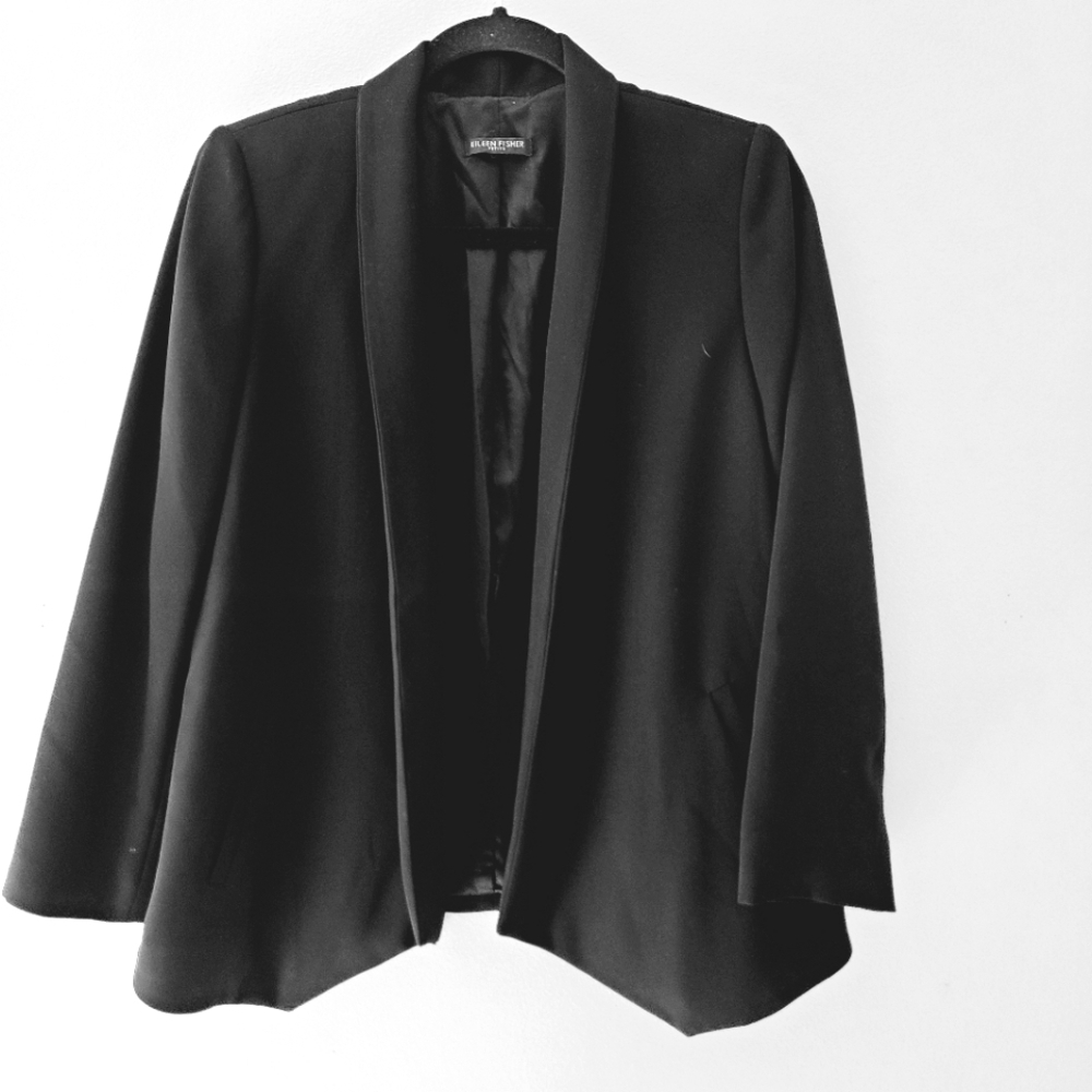 EILEEN FISHER petites black open blazer